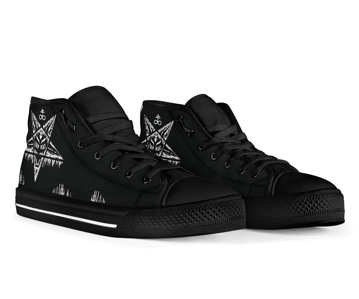 Satanic Pentagram Drip High Tops 2nd Version Large Print Box