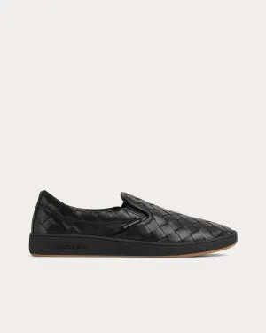 Sawyer Intrecciato Black Slip On Sneakers