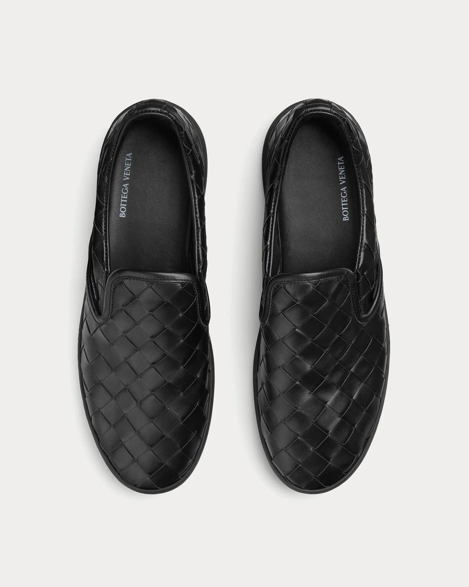 Sawyer Intrecciato Black Slip On Sneakers