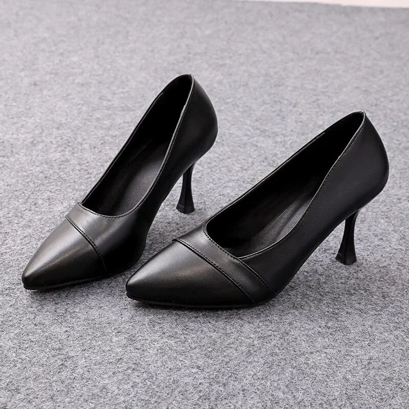 Sheepskin Pointed Toe High Heels