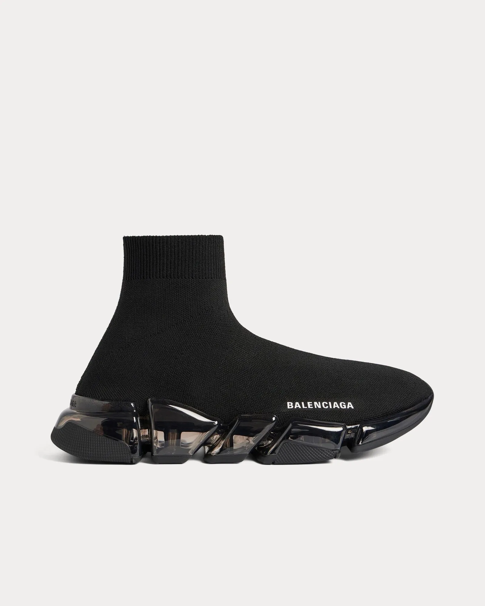 Speed 2.0 Full Clear Sole Recycled Knit Black High Top Sneakers