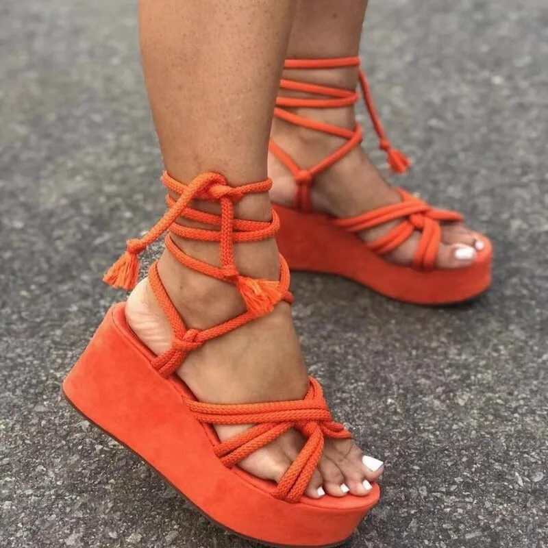 Summer Women Sponge Based Height Roman Sandals