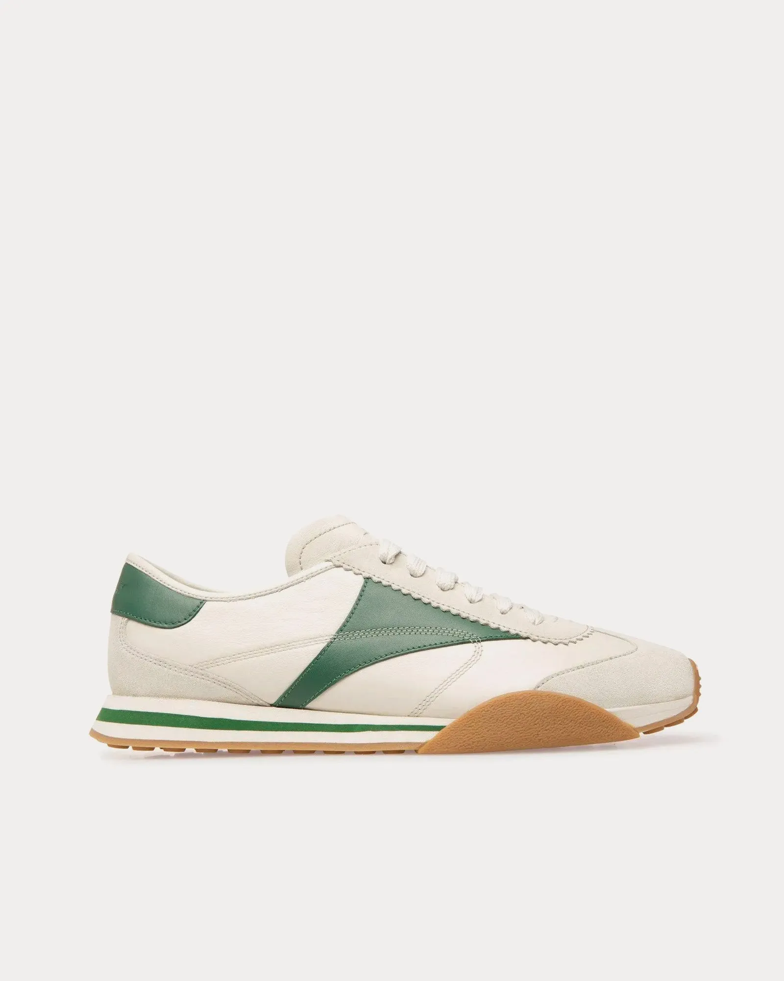 Sussex Leather & Fabric White / Green Low Top Sneakers
