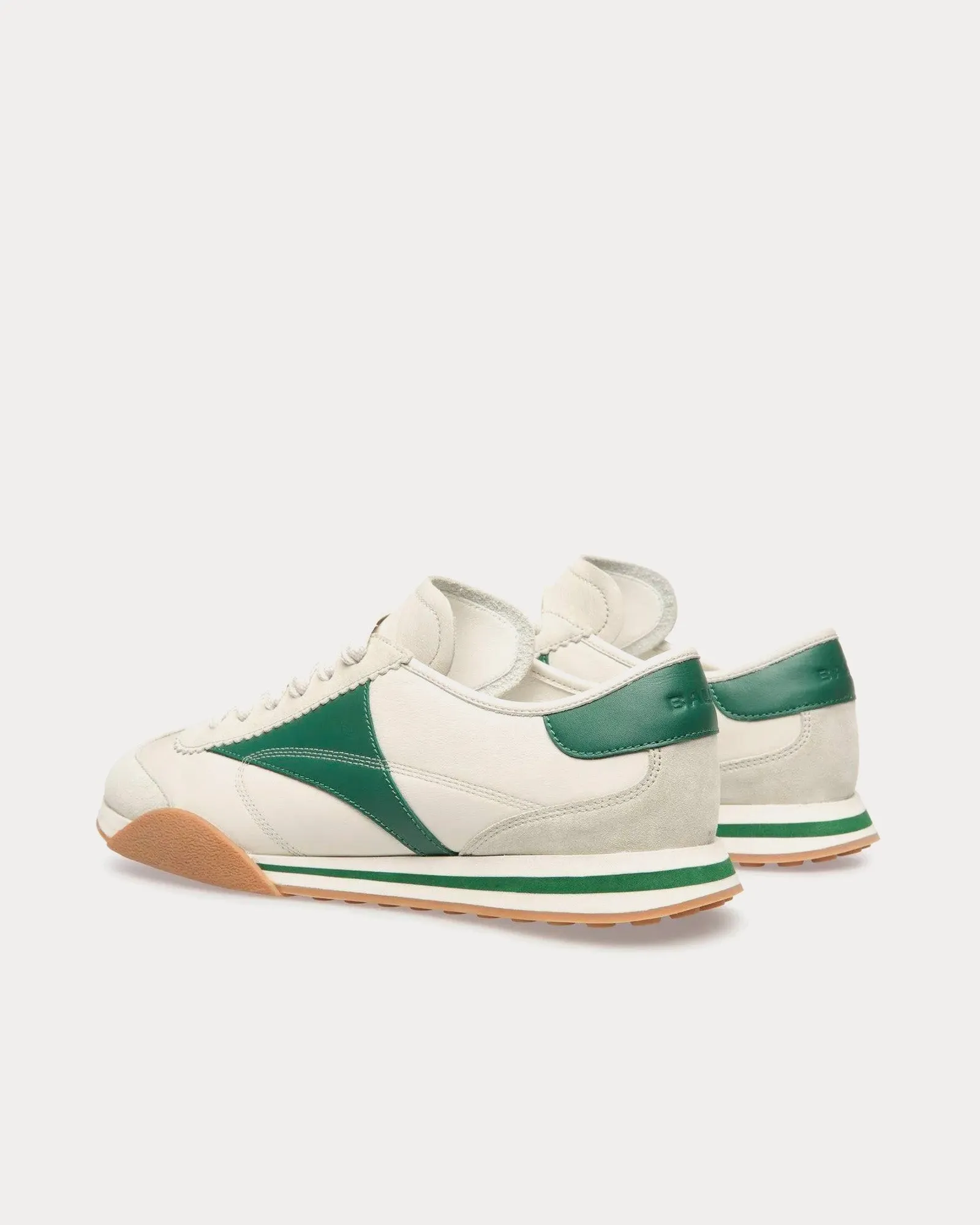 Sussex Leather & Fabric White / Green Low Top Sneakers