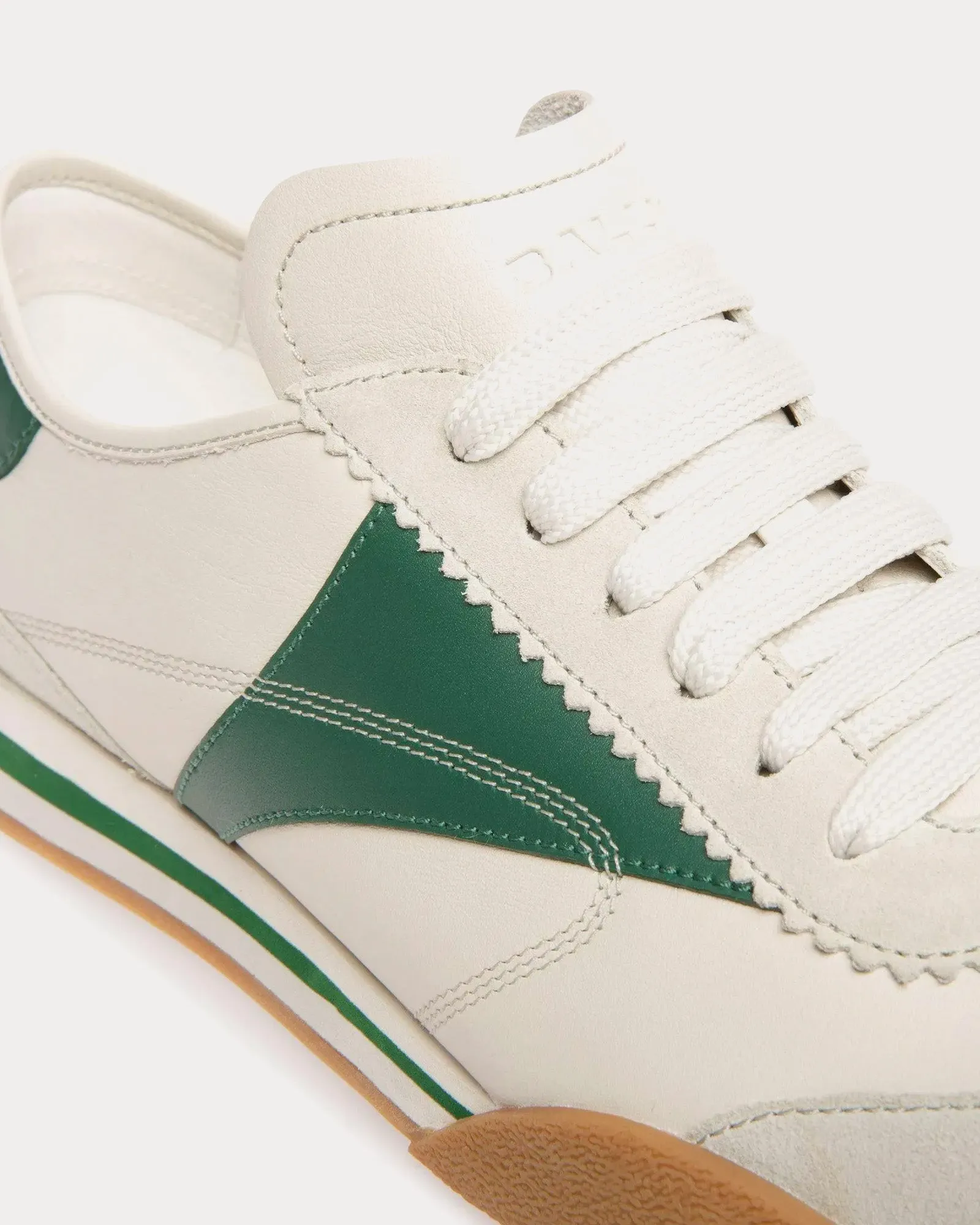 Sussex Leather & Fabric White / Green Low Top Sneakers