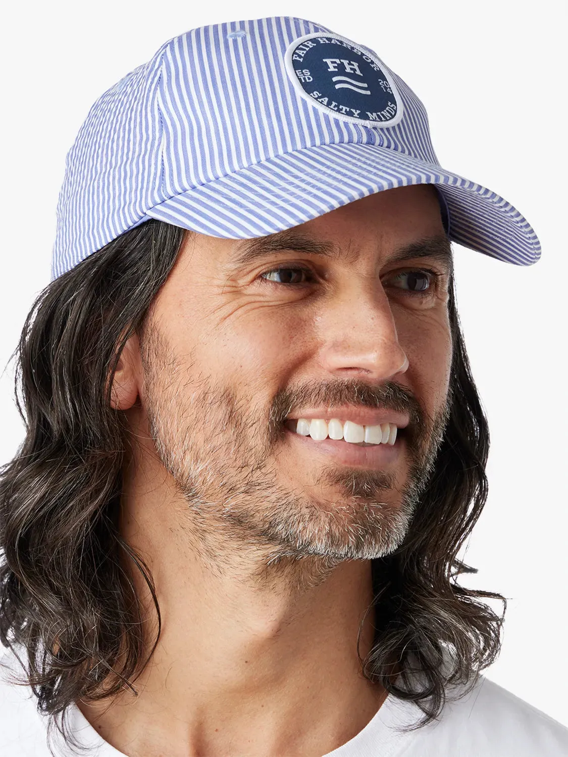 The Shoreline Classic Hat | Light Blue Seersucker