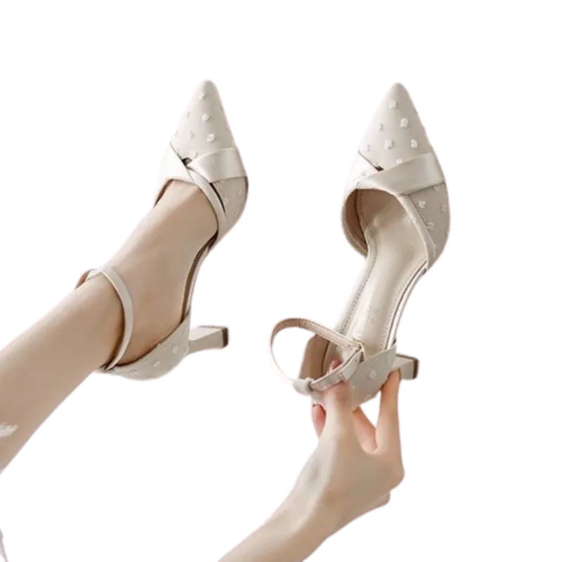 Toe Buckle Strap Thin Heels