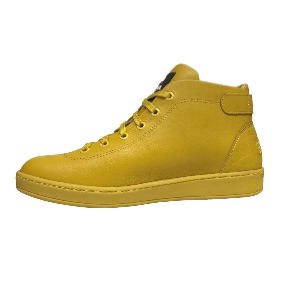 Travel Fox Men's Yellow Nappa Leather High Top Sneakers 915601 11