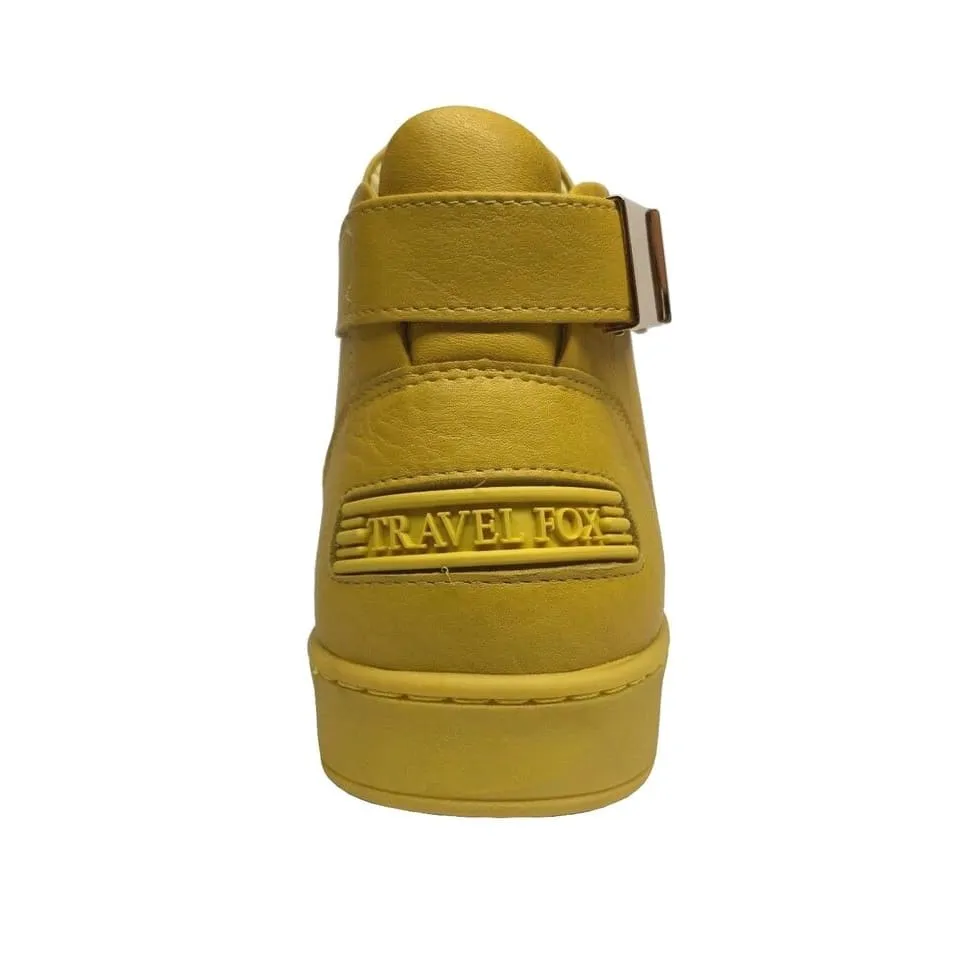 Travel Fox Men's Yellow Nappa Leather High Top Sneakers 915601 11