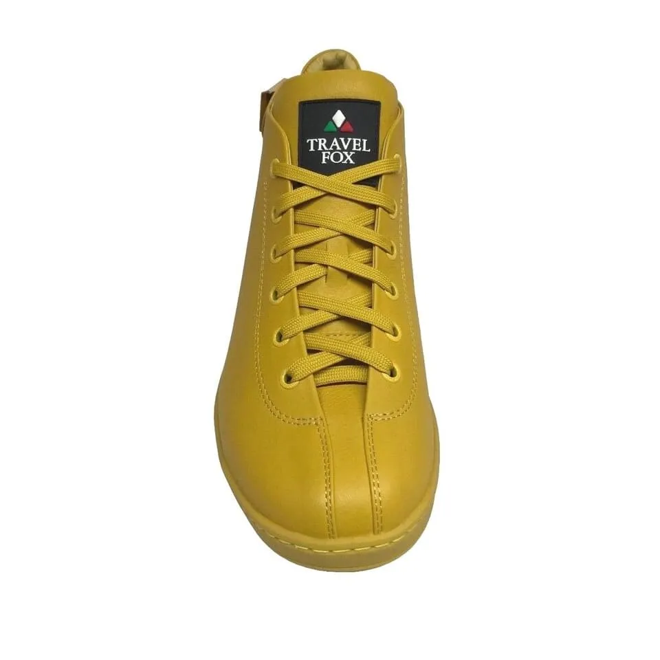 Travel Fox Men's Yellow Nappa Leather High Top Sneakers 915601 11