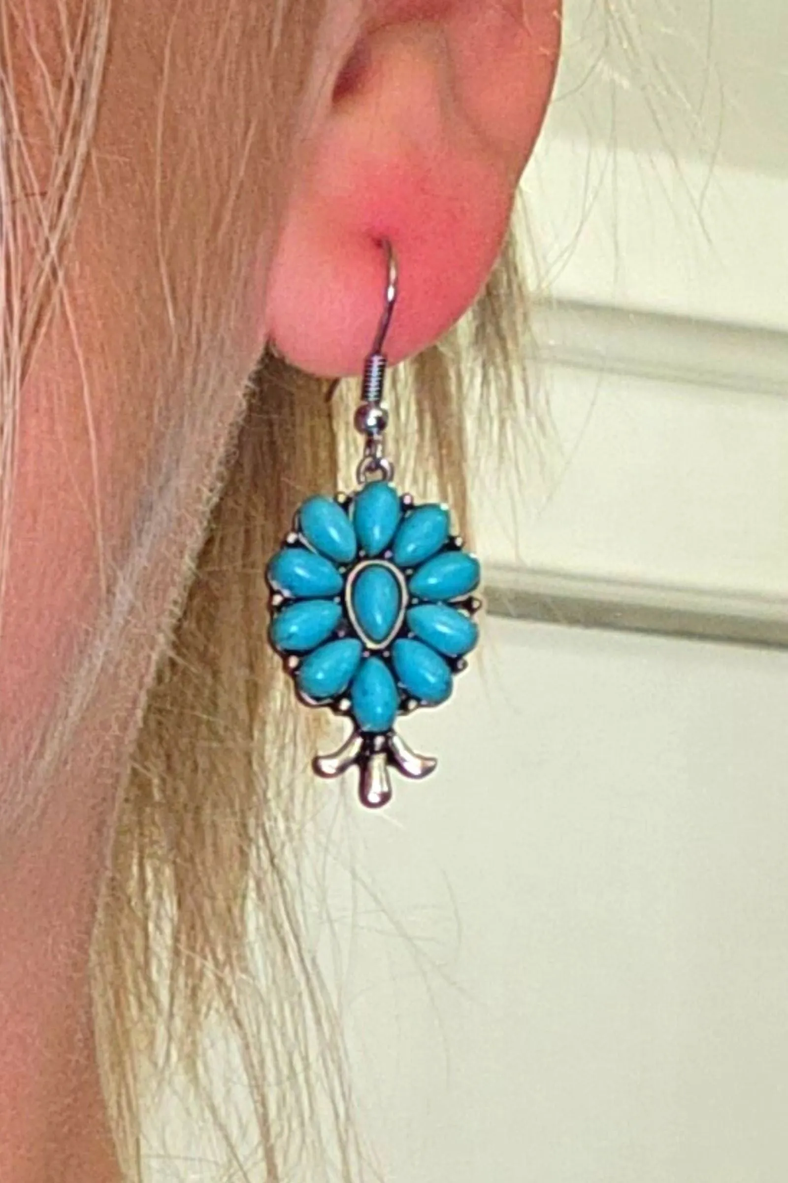 Turquoise Squash Blossom Earrings