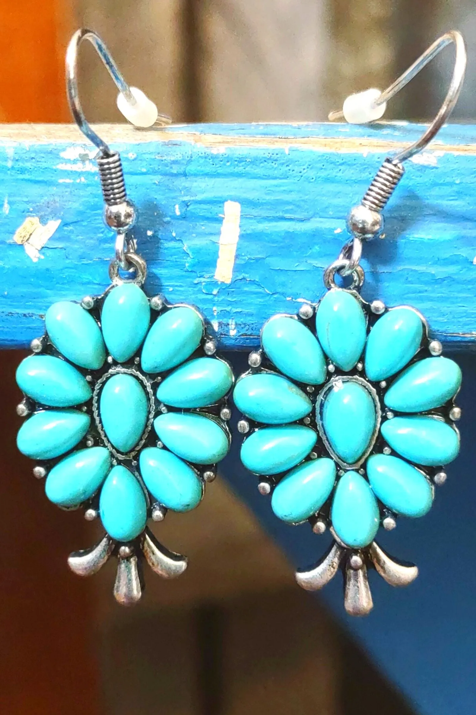 Turquoise Squash Blossom Earrings