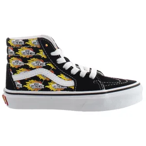 Vans Flame Logo Repeat SK8-Hi Kids Black Plimsolls