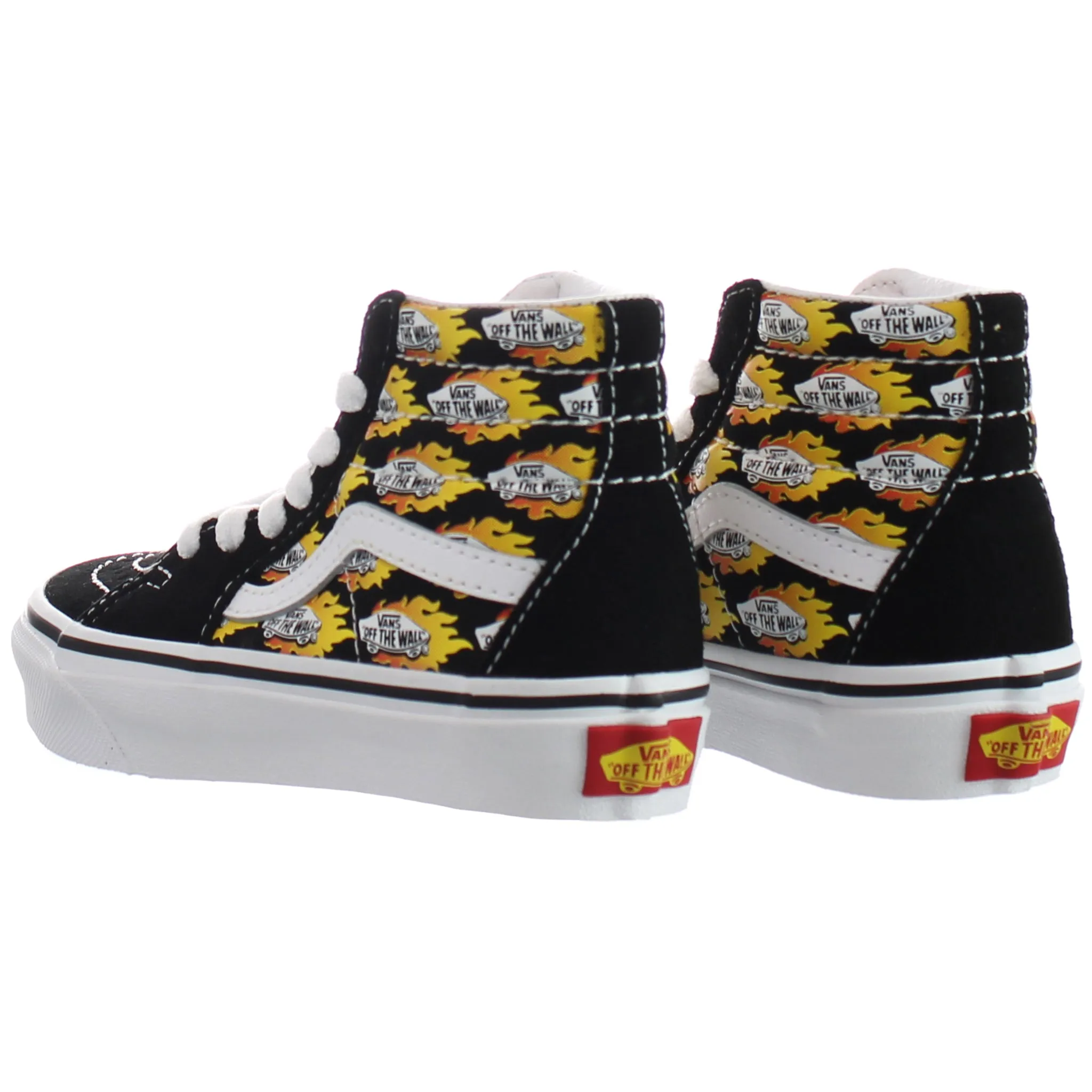 Vans Flame Logo Repeat SK8-Hi Kids Black Plimsolls