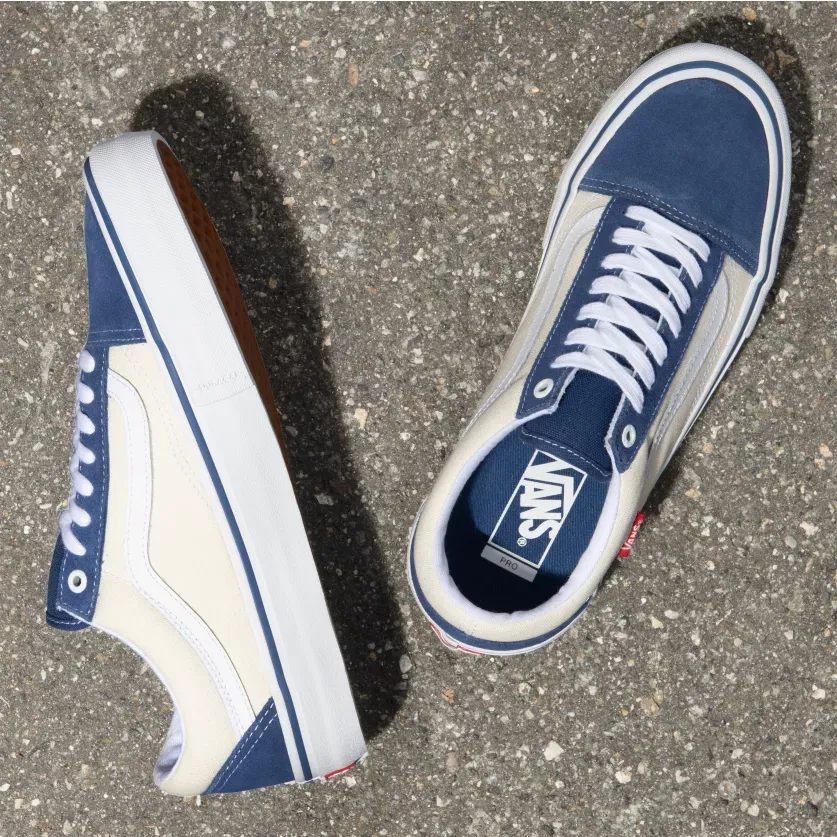 Vans Suede Old Skool Pro Skateboard shoes - STY Navy/Classic White