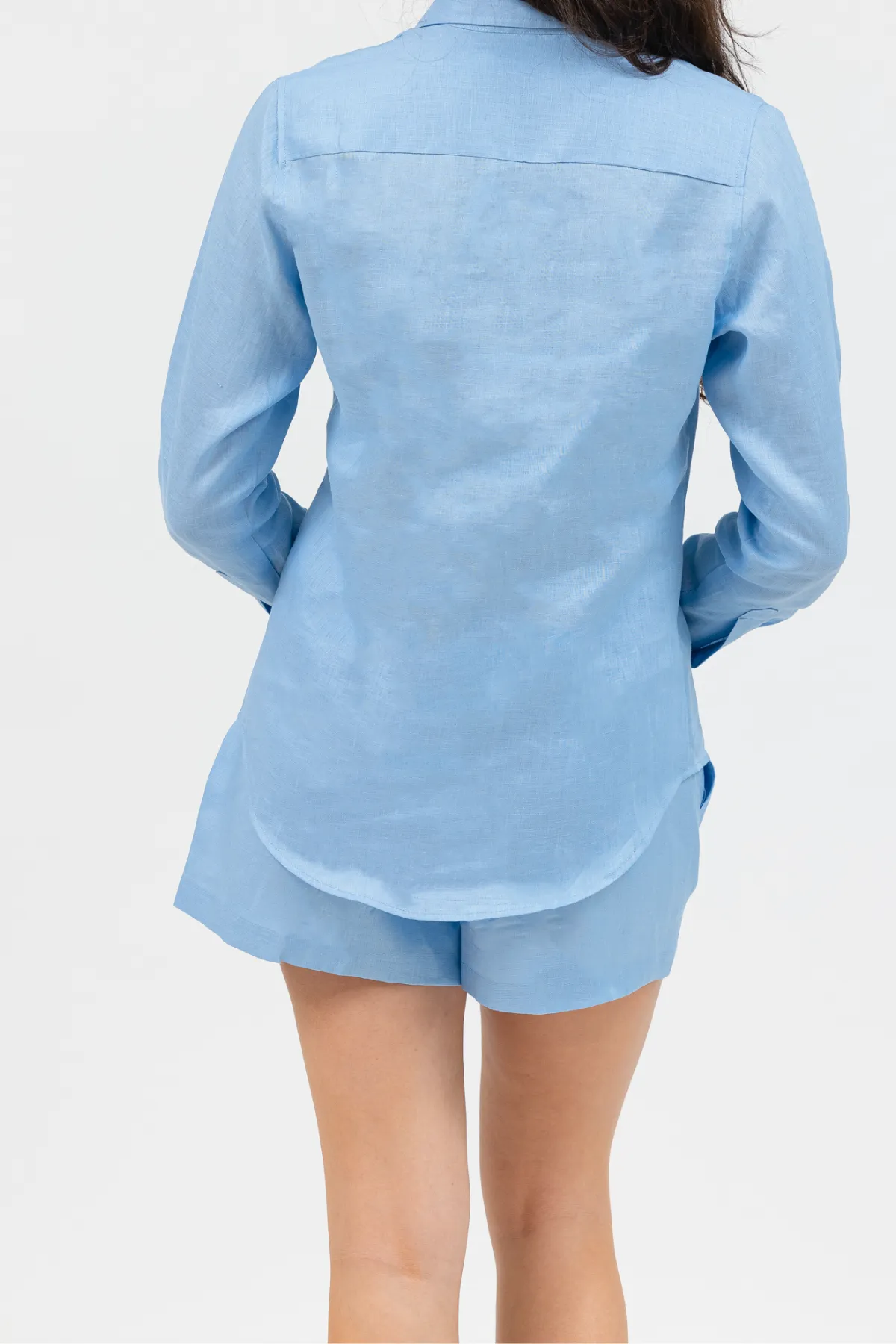 Venice Linen Short - Cool Blue