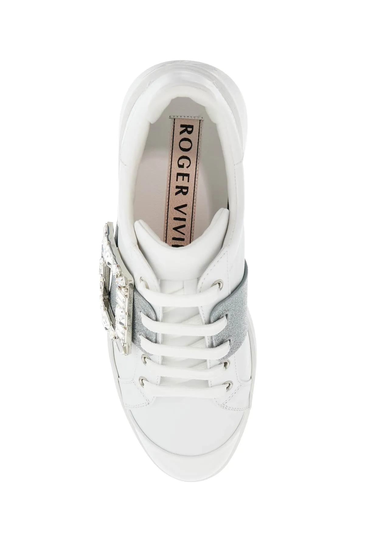 white viv skate sneakers with rhinestone buckles RVW54230520LXQ BIANCO