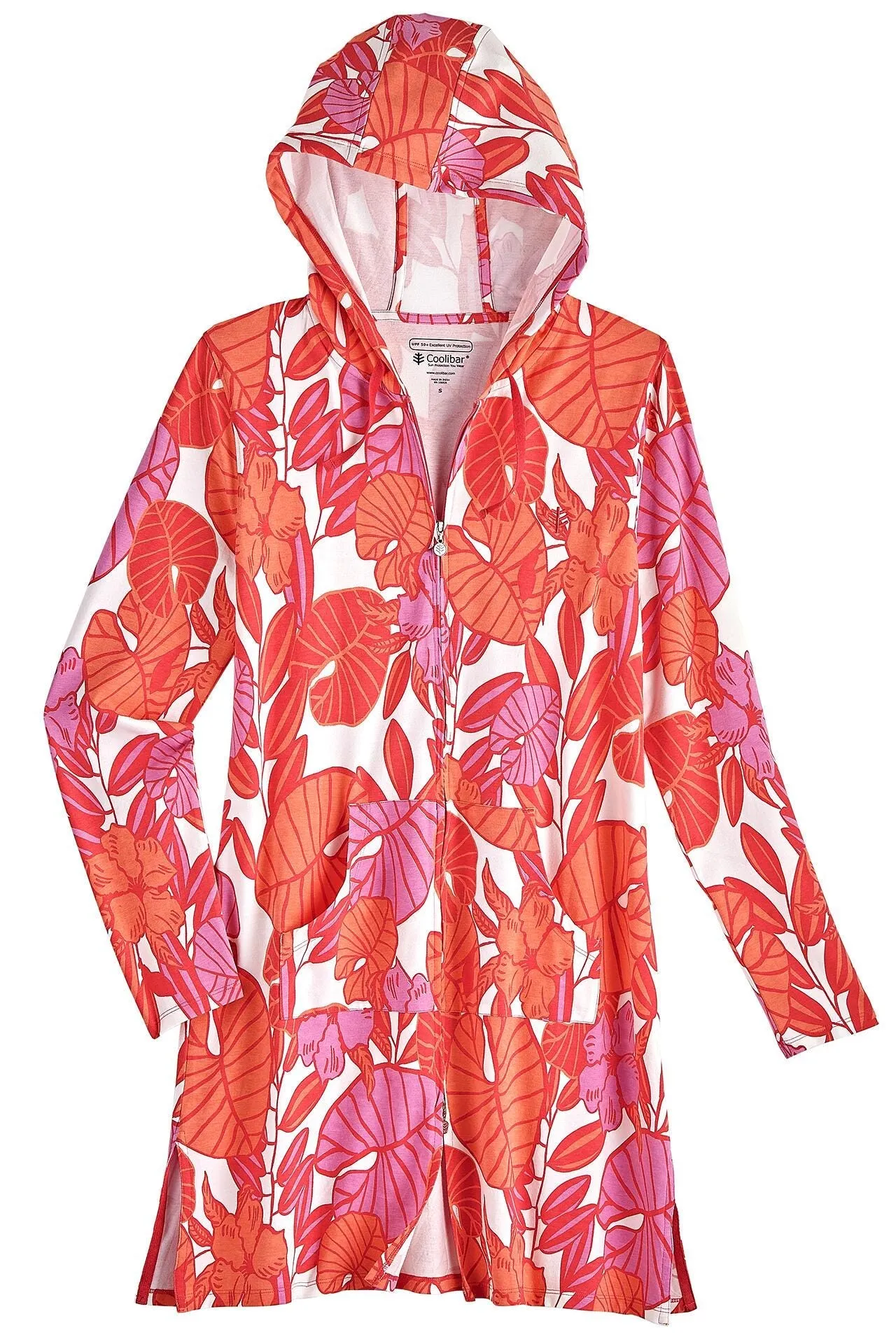 Women's Cabana Hoodie  |  Radiant Coral Casia Palm